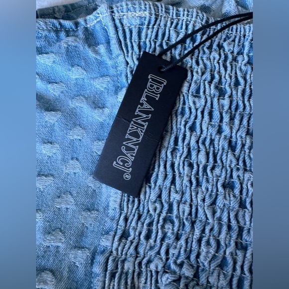 Blank NYC NWT denim corset smocked tank crop size small hearts pattern Revolve - Picture 4 of 8